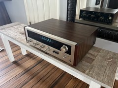 Vintage 1972 Pioneer SX-424 Silver Face Wood Cabinet Stereo Receiver