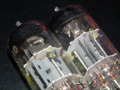 Matched Pair ECC40 TUNGSRAM Rare Foil Getter