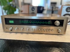 Vintage 1973 onkyo tx-555 receiver champagne gold and walnut veneer collectible