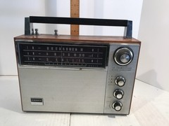 Essex Radio Wood Black Silver Hifi Vintage AM FM Portable Radio Untested