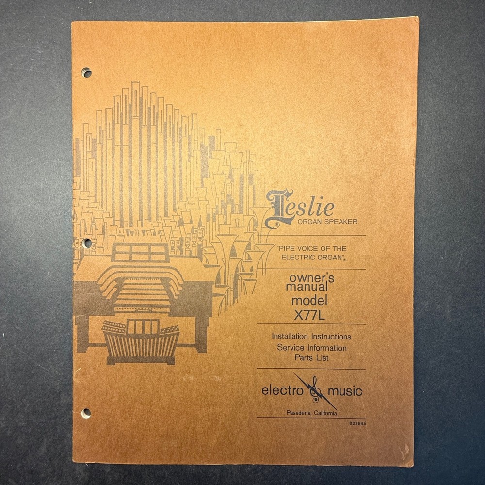 VINTAGE LESLIE MODEL X77L OWNER’S MANUAL