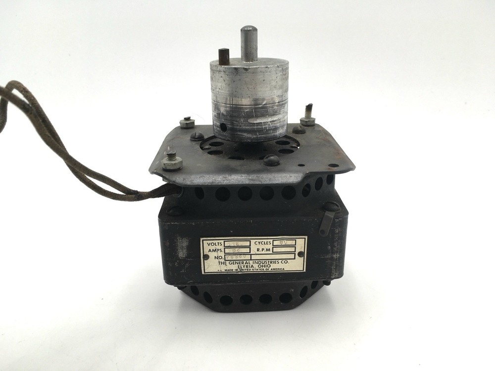 General Industries Phono Motor 5310 23350 115V-60CY .65amp Vtg Tested Record USA