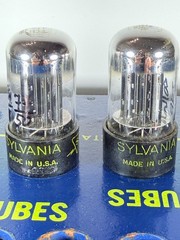 Matched Pair Sylvania 6SN7GTB Black Plate Chrome Dome Tested Like NOS Tube