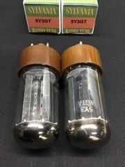 MATCHED PAIR SYLVANIA JAN CHS 5Y3WGTA (5Y3GT) Gold Label VACUUM TUBES C.9413