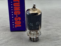 (1) Balanced Tung-Sol JTL-12AU7 Black Glass Square Getter Tests NOS Amplitrex