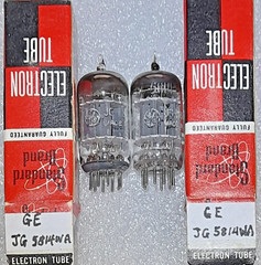 Matched Pair JG 5814WA GE triple mica/support rods Vacuum Tubes, B&K 747B Tested