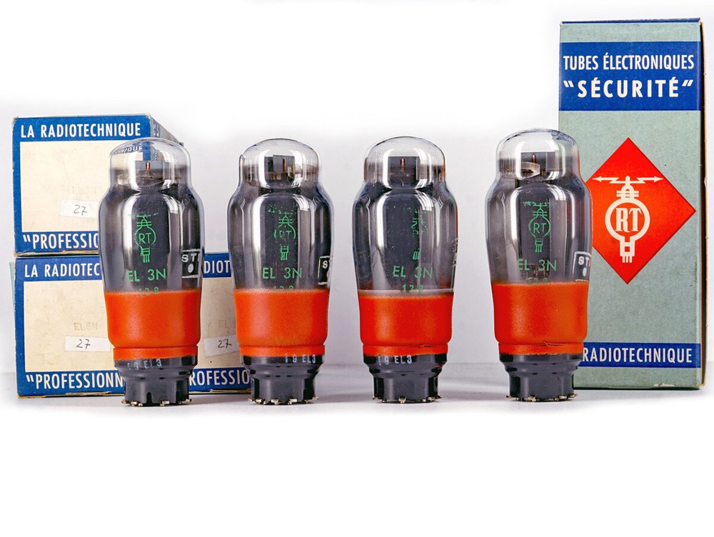 MATCHED QUAD EL3N RT NOS FRANCE Tube Lampe TSF Röhre Valvola Valve 진공관 真空管 电子管
