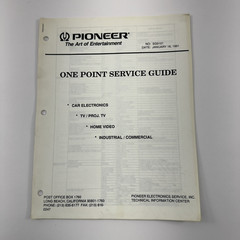 Pioneer The Art of Entertainment NO: SG9101 One Point Service Guide 1991