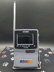 Vintage Casio TV-770B Portable Analog Handheld TV UHF/VHF No AC cord/adapter