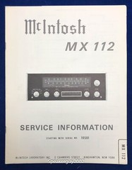 Original McIntosh MX112 / Service Information Manual — #2