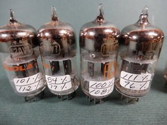 RCA Black & Gray 12AV7 VTG Vacuum Tubes Qty 6 Amplitrex Tested 76-112% Gm