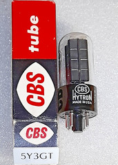 5Y3GT CBS-Hytron D getter/ black plates Vacuum Tube, Triplett 3444 tested