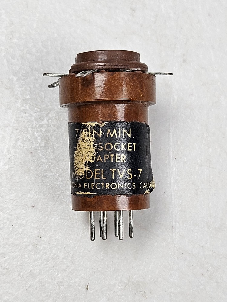 Vintage Pomona 7 Pin Miniature Tube Test Socket Adapter TVS-7