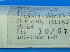 1960 VINTAGE JG – GE 5814A 12AU7WA STEWART WARNER TUBE NOS NIB HI FI ONLY SINGLE