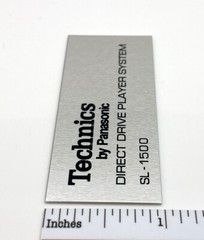 Technics SL-1500 Turntable Logo Badge Custom Made Aluminum