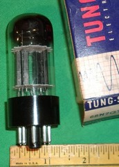 NOS TUNG SOL 6SN7GTB Twin Triode BLACK PLATES/HORSHOE GETTER/Test Great! (1950s)