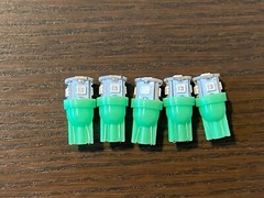 5 New Green 8V Wedge Lamp LED Light Bulbs for Pioneer Project/One Receivers