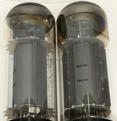 Pair TESLA Labeled ARS EL34 6CA7 Tubes Overlapping “O” Getters Matched For GM