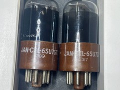 TungSol JAN CTL 6SU7GTY Matched Pair Perfect NOS Quality Brown Plate Black Glass