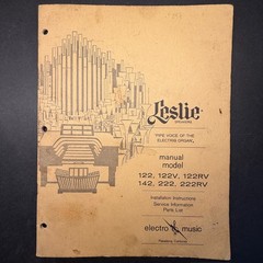 VINTAGE LESLIE 122, 122V, 122RV, 142M, 222, 222RV OWNER’S MANUAL