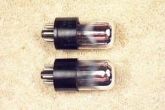 2, Sylvania 6SN7GTA, black, 3-rivet Bad Boy, chrome dome, matching pair, 6SN7GT