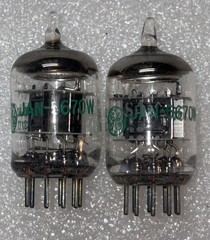 Pair GE JAN-5670W 2C51 396A Tubes Black Plates Disc Getter NOS Multiple Avail
