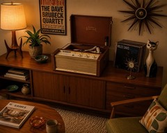 🍊Vintage 1950s Steelman HiFi Portable Record Player Stereophonic WORKS!