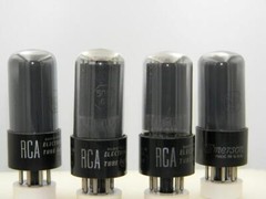 Strong Quad(4) RCA 50L6GT Grey Glass Black Plate Bottom D Get Serious Tubes R47
