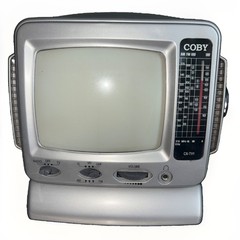 PARTS or REPAIR ~ COBY CX-TV1 Portable 5″ Black & White Television AM/FM Radio