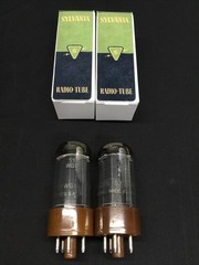 MATCHED PAIR SYLVANIA JAN CHS 5Y3WGTA (5Y3GT) Gold Label VACUUM TUBES C.9413