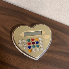 Vintage 1980s Heart Shaped Jeweled Electronic Calculator FOR PARTS/ READ
