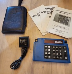 TSI SPEECH + Talking Vintage Calculator W/Soft Pouch Working EUC Text To Speech