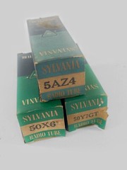 Vintage Sylvania 5AZ4 50Y7GT 50X6 Radio Audio Tubes Lot Of 4 Original Box NOS