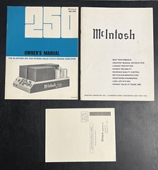 Vintage Original McIntosh Amplifier MC250 Manual, Brochure,NEW