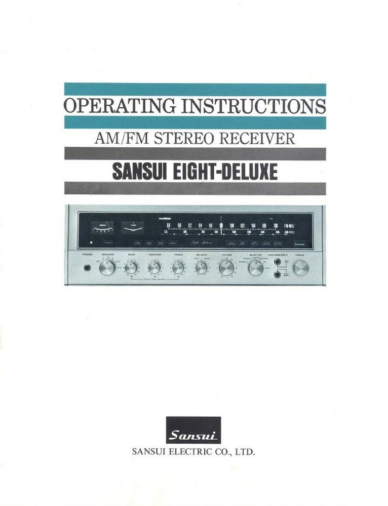 High res scans of rare owner’s manual for Sansui Eight Deluxe monster receiver