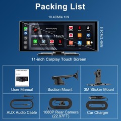 Accfly Upgraded 11 Carplay Screen For Car Built-In Net-Flix/Youtube/Tiktok And