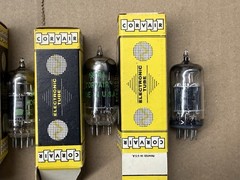 NOS Corvair 5814A 12AU7 Vacuum Tubes Lot of 5 NIB Black Plate USA Vintage