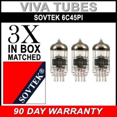New Matched Trio (3) Sovtek 6C45Pi Vacuum Tubes