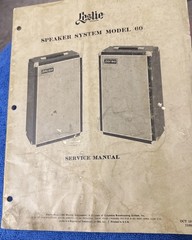 Original Leslie Model 60 Speaker Service Manual M1