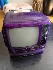 jWIN JV-TV1011 B/W 5.5” TV AM/FM Radio Combo Portable – Transparent Blue WORKS