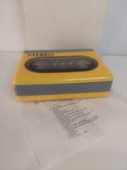 Stereo Cassette Player Yellow/Gray No Headphones Included New Mint Condition