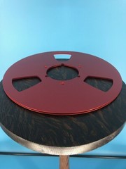 Burlington Recording 10.5″ RED NAB METAL FLANGES-PAIR w/ 1/4″ Hardware RTM ATR