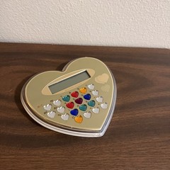 Vintage 1980s Heart Shaped Jeweled Electronic Calculator FOR PARTS/ READ