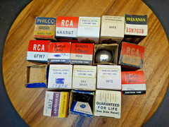 18 RCA, Sylvania, Philco, Admiral Tubes Untested, Some in Sealed Boxes