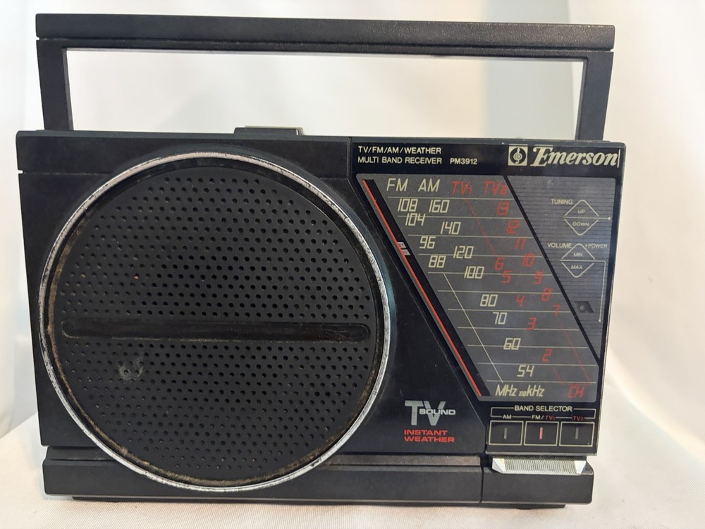 Emerson PM3912 TV/FM/AM/Weather Multi Band Receiver Tested Vtg