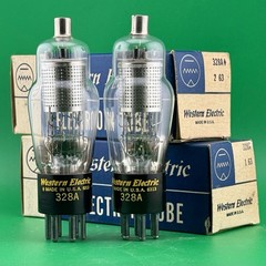 PAIR WESTERN ELECTRIC 328A Tubes NOS 1963 ~ RARE ~ TESTED ~ ORIGINAL BOXES