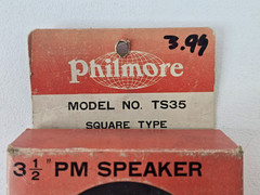 Vintage Philmore TS35 Square 3.5″ Replacement PM Speaker 8 Ohm 2 Watts