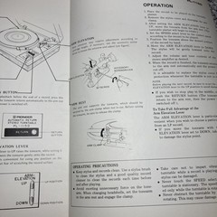 Pioneer PL-115D Turntable Service Manual 1976 Original And Rare