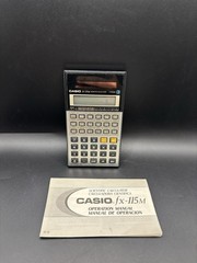Vintage Casio fx-115M Scientific Calculator C-Power Tested Works w/ Manual Case