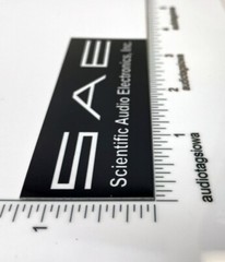 SAE Scientific Audio Electronics Custom Made Aluminum Equipment Badge